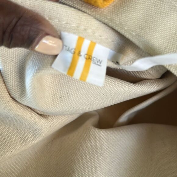 Tag & Crew Dipped Tote with Yellow Strap-Olive - Picture 11 of 12